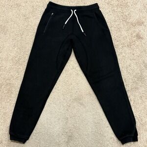 ASRV Jogger Pants Mens Small Black Stretch Ankle Zip Pocket Athletic